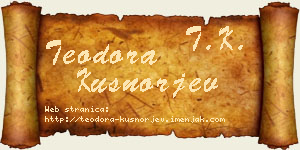 Teodora Kušnorjev vizit kartica